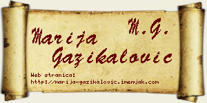 Marija Gazikalović vizit kartica